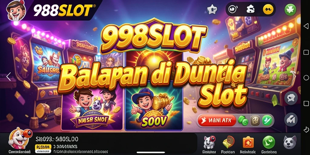 Tampilan gameplay balapan dan mesin slot di 988SLOT.