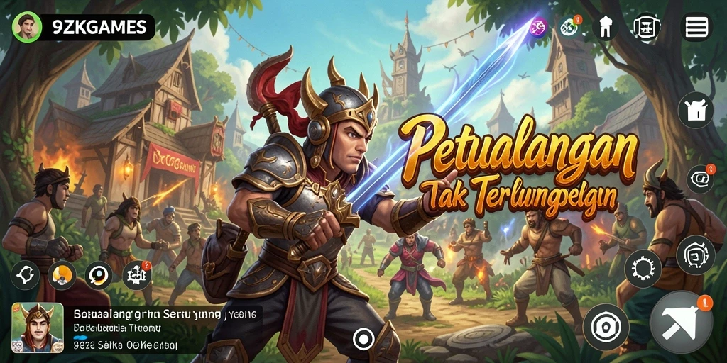 Menampilkan aksi seru dalam gameplay petualangan 9ZKGAMES.
