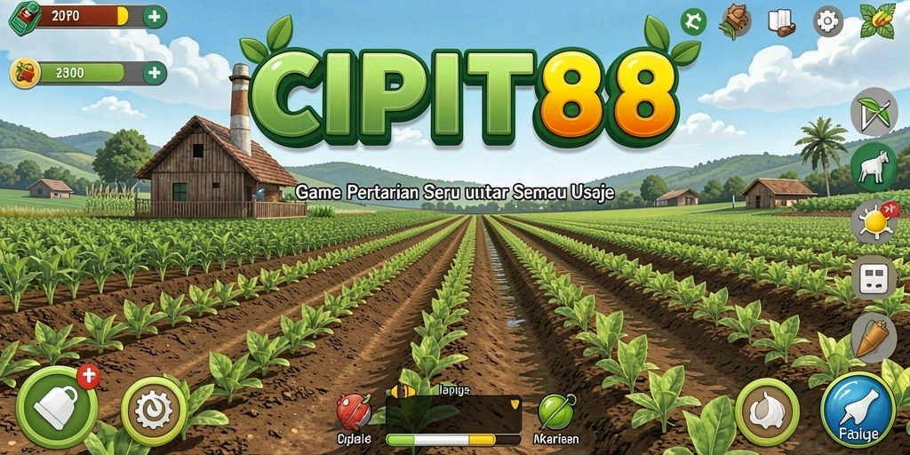 Tangkapan layar gameplay CIPIT88 menunjukkan aktivitas bertani yang menyenangkan.