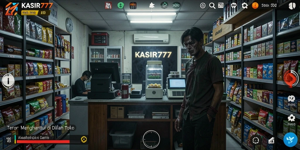Screenshot menunjukkan momen mencekam dalam permainan KASIR777.