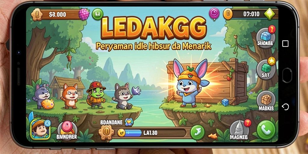 Tampilan gameplay LEDAKGG yang santai dan menghibur.