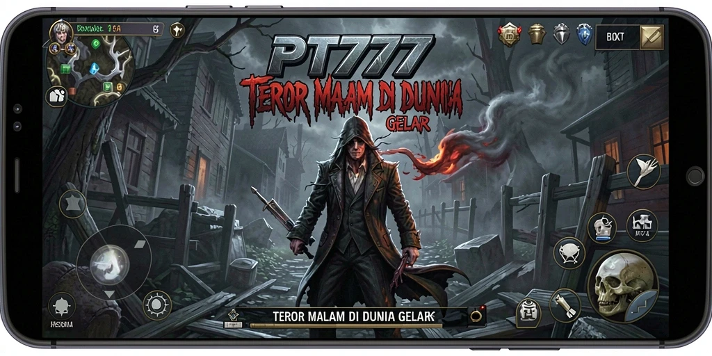 Screenshot menampilkan gameplay menegangkan PT777 dalam suasana Horror.