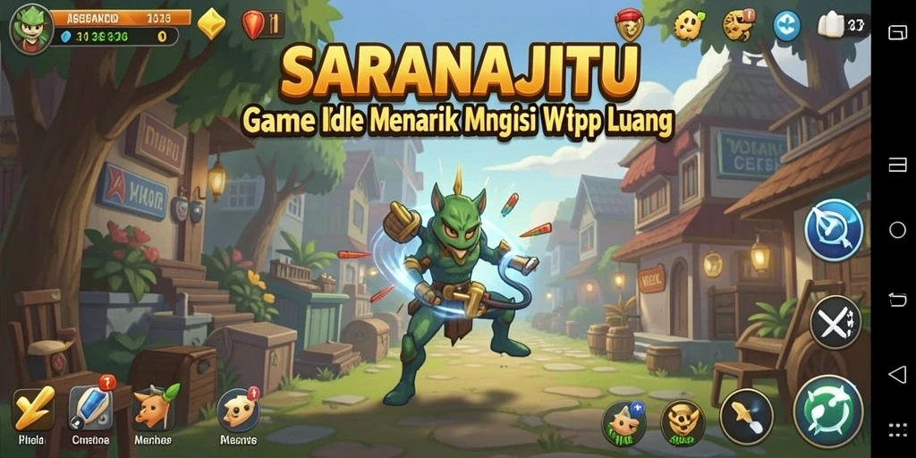 Screenshot gameplay SARANAJITU menampilkan aktivasi Idle yang menarik.